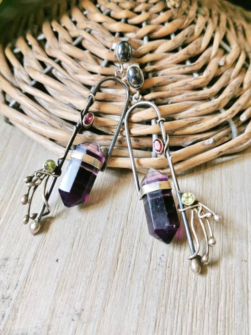 xxl Flourith 925 Silber Edelstein Ohrringe Unikat Peridot Rhodotith Hämatit Ohrstecker Earring xxl Flourith 925 Silber Edelstein Ohrringe Unikat Peridot Rhodotith Hämatit Ohrstecker Earring von fairytailjewelry