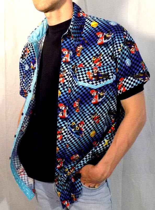 "Handgemachtes "Cherered Flagge" Shirt Aus Bio Baumwolle - Größe 42." von faithlynmelvage