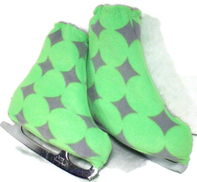 Melvage Des Ice Skate Boot Stövchen & Hockey Slip-Overs Abdeckungen Stahl Grau Neongrün Gr. 7-9 von faithlynmelvage