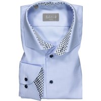 fakts Herren Hemd blau Baumwolle gemustert Slim Fit von fakts