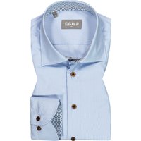 fakts Herren Hemd blau Baumwolle gemustert Slim Fit von fakts