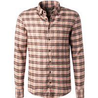 fakts Herren Hemd braun Flanell kariert Slim Fit von fakts