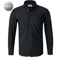 fakts Herren Hemd schwarz Jersey Slim Fit von fakts