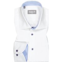 fakts Herren Hemd weiß Baumwolle Slim Fit von fakts