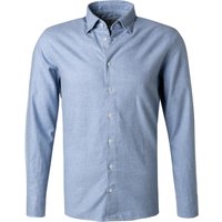 fakts Herren Hemd blau Flanell meliert Slim Fit von fakts