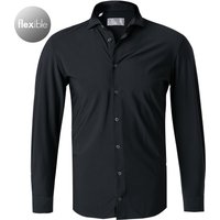 fakts Herren Hemd schwarz Jersey Slim Fit von fakts