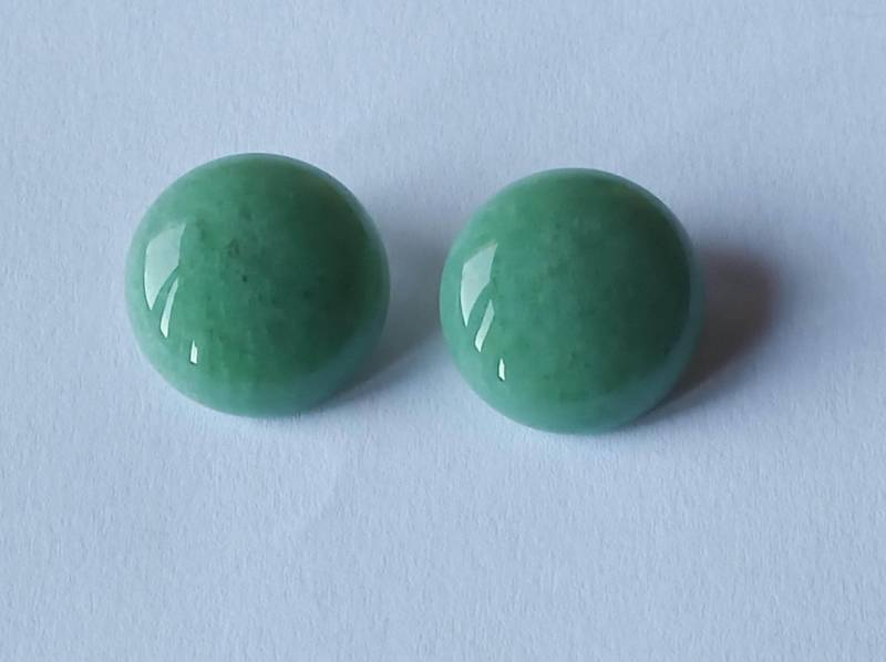 Aventurin-Clips-Grün-925Er Silber-Cabochon-20 Mm-Ohrringe Aventurin-Clips-Grün-925Er Silber-Cabochon-20 Mm-Ohrringe von fale925ohrringe