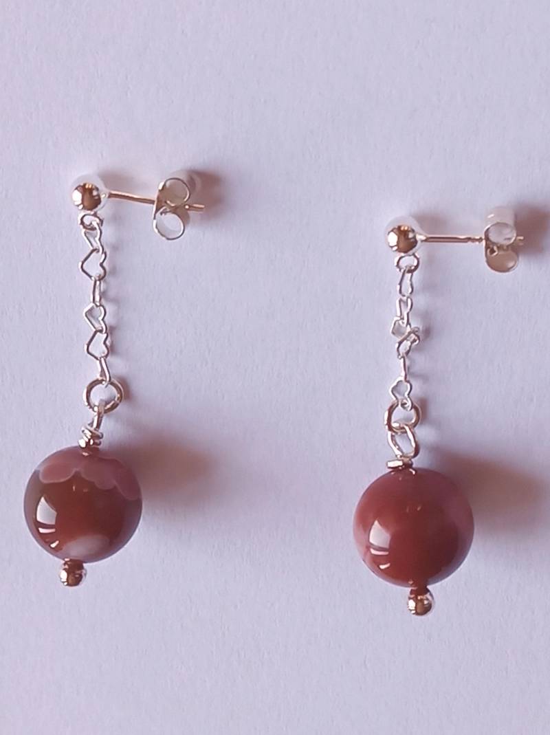 Sardonyx-Ohrringe-Rötlich-Ohrstecker-Mit Kette-925Er Silber Sardonyx-Ohrringe-Rötlich-Ohrstecker-Mit Kette-925Er Silber von fale925ohrringe