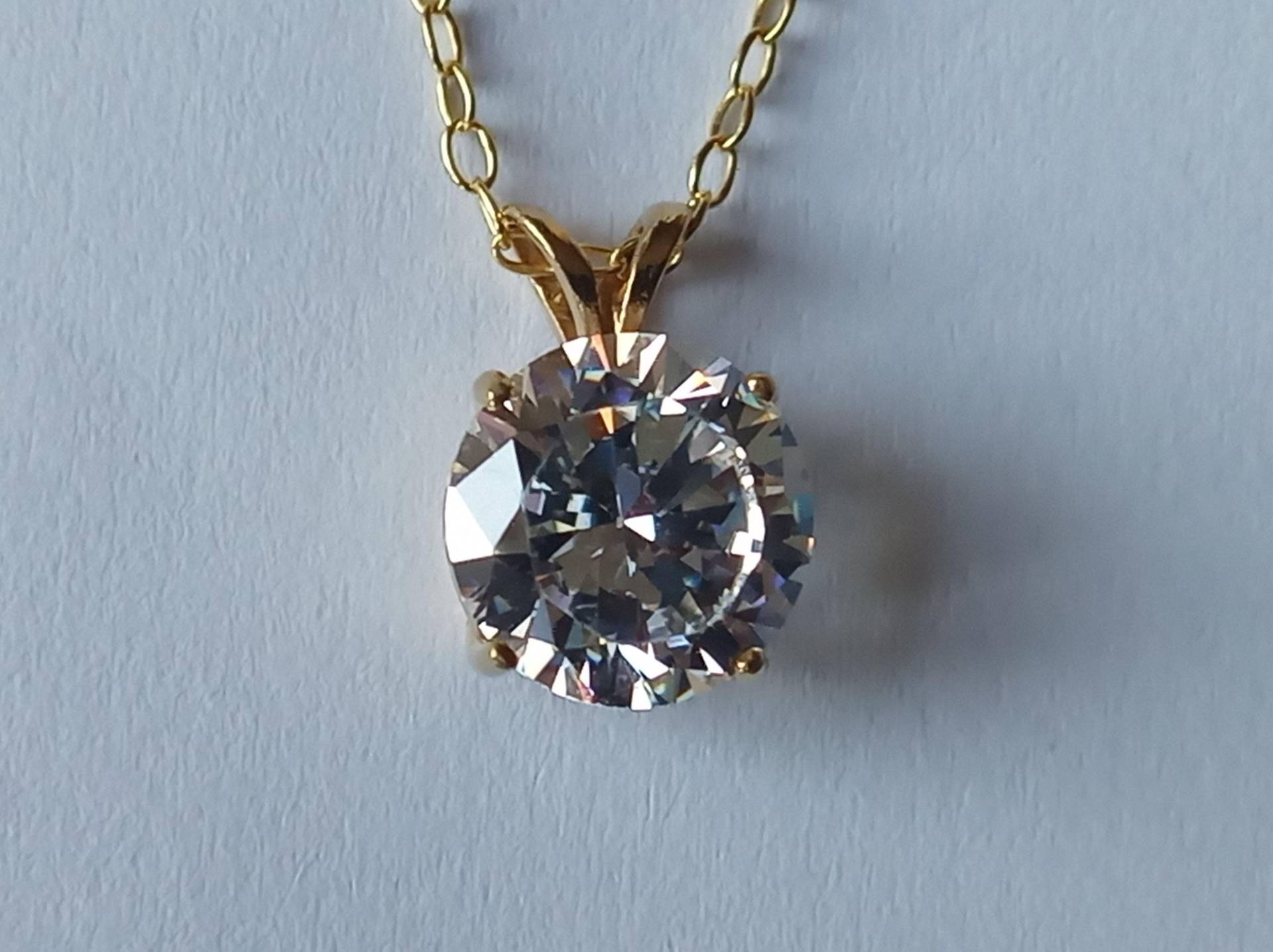 Silberkette-Vergoldet-Mit Zirkonia-Anhänger-Länge 45 cm-Ankerkette-925 Sterlingsilber Vergoldet Silberkette-Vergoldet-Mit Zirkonia-Anhänger-Länge 45 cm-Ankerkette-925 Sterlingsilber Vergoldet von fale925ohrringe