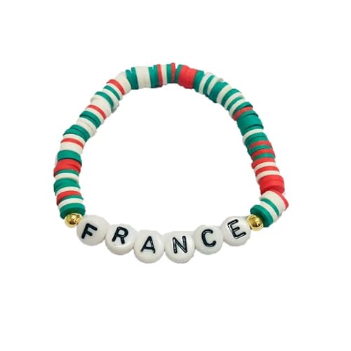 3 Stück personalisiertes Perlen Nationales Alphabet Armband Deutschland Frankreich Italien Armband Weihnachtsarmbänder Gefälligkeiten Dekorationen Geschenke von famesale