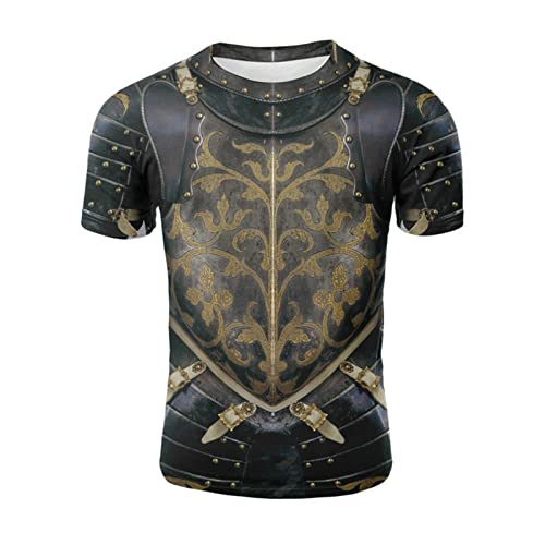 3D Wikinger Rüstung bedrucktes T-Shirt Männer Retro Imitation Armor Pattern Print Round Short Sleeve Pullover Cosplay Fashion Casual T-Shirt 3D Wikinger Rüstung bedrucktes T-Shirt Männer Retro Imitation Armor Pattern Print Round Short Sleeve Pullover Cosplay Fashion Casual T-Shirt von famesale