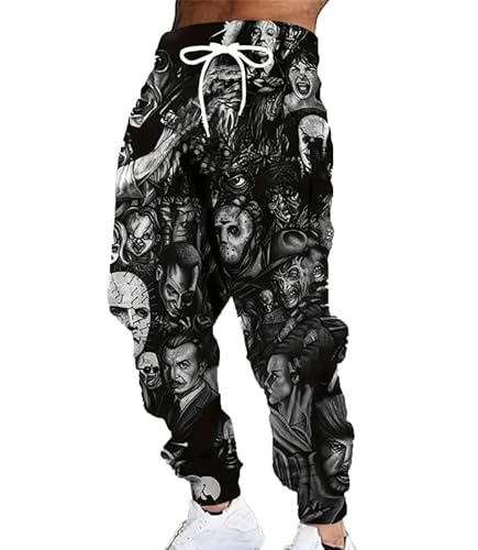 Herren Hip Hop Skelett 3D-gedruckte Jogginghose Hip Hop Plus Size Sporthose Relaxed Fit Training Jogginghose von famesale