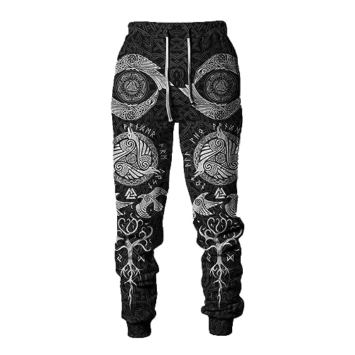 Herren Wikinger Tattoo 3D-gedruckte Jogginghose Training Jogginghose Lässige Plus Size Sporthose Hip Hop Lange Hosen von famesale