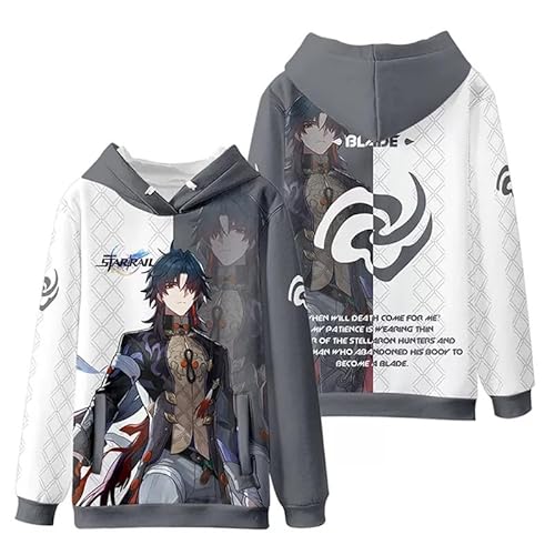 Honkai: Star Rail Blade Unisex Kapuze Damen Pulli Oberteile Herren Mode Anime Yingxing Cosplay Sweatshirt Crewneck Sweatshirt Outwear Jacke für Erwachsene Jugend von famesale