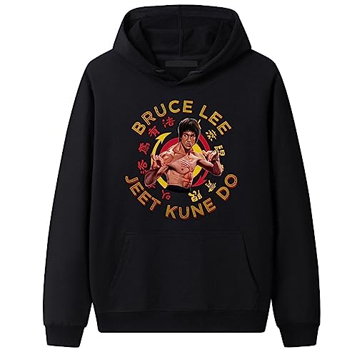 Li Xiaolong Dragon Hoodie für Herren - Lässiger 3D-Gedruckter Pullover Langarm Kapuzensweatshirt Manga Pullover Tops von famesale