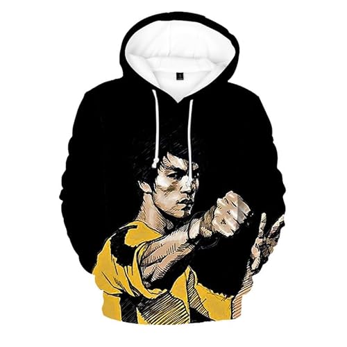 Li Xiaolong Dragon Kapuzenpullover für Herren Li Xiaolong Dragon Kung Fu Martial Art 3D-Gedruckter Kapuzenpullover mit Kordelzug und Tasche von famesale