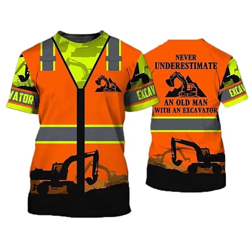 Männer Casual T-Shirts Bagger Bediener Arbeiter Kurzarm 3D Gedruckt Straße T-Shirt Tops Männlich Baustelle T-Shirts Uniform Kleidung Männer Casual T-Shirts Bagger Bediener Arbeiter Kurzarm 3D Gedruckt Straße T-Shirt Tops Männlich Baustelle T-Shirts Uniform Kleidung von famesale