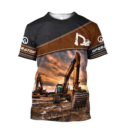 Männer Casual T-Shirts Bagger Bediener Arbeiter Kurzarm 3D Gedruckt Straße T-Shirt Tops Männlich Baustelle T-Shirts Uniform Kleidung von famesale