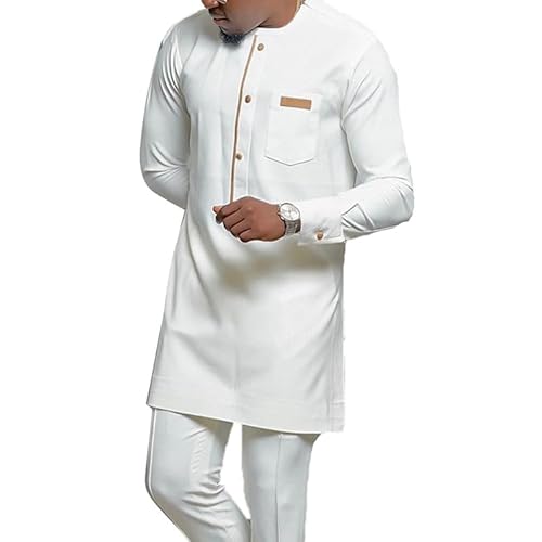 famesale Afrikanische Mode Männer Lange Ärmel Traditionelle Ethnische Beiläufige Dashiki Hemd Plus Größe Afrikanische Kleidung M-4XL von famesale