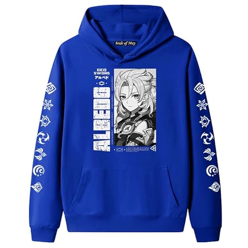 famesale Genshin Impact Hoodie Albedo Cosplay Kostüm Pullover Langarm Pullover Sweatshirt für Unisex von famesale