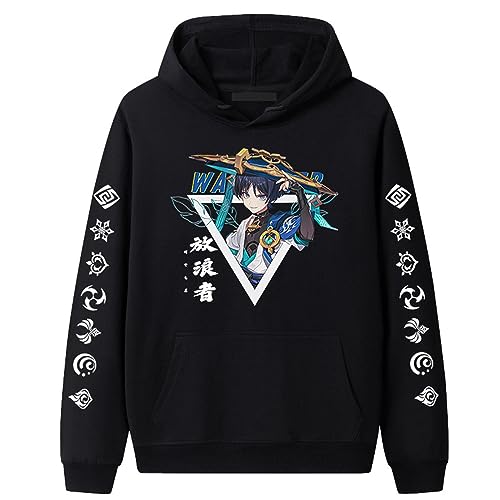 famesale Genshin Impact Hoodie Wanderer Cosplay Kostüm Pullover Langarm Pullover Sweatshirt für Unisex von famesale