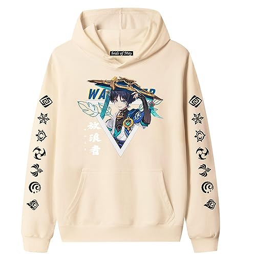 famesale Genshin Impact Hoodie Wanderer Cosplay Kostüm Pullover Langarm Pullover Sweatshirt für Unisex von famesale