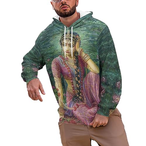 famesale Herren Shiva Grafik 3D Gedruckte Kapuzenpullover Lässige Langarm Pullover Sweatshirts Trainingsanzug von famesale
