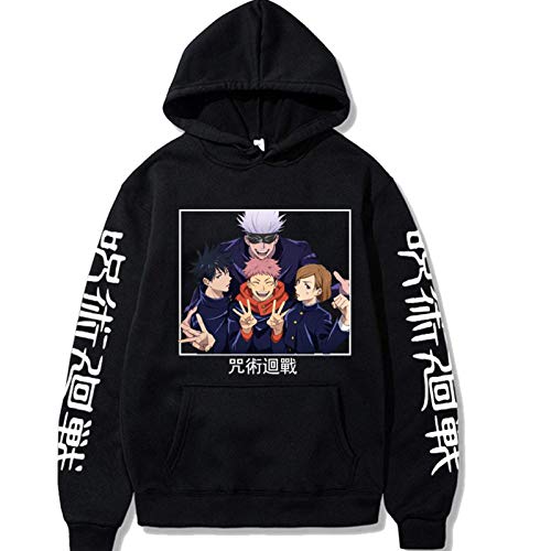 famesale Jujutsu Kaisen Hoodies Anime Jujutsu Kaisen Yuji Itadori Fushiguro Megumi Gojo Satoru Kugisaki Nobara Harajuku Pullover Kapuzenpullover für Männer Frauen Teenager von famesale