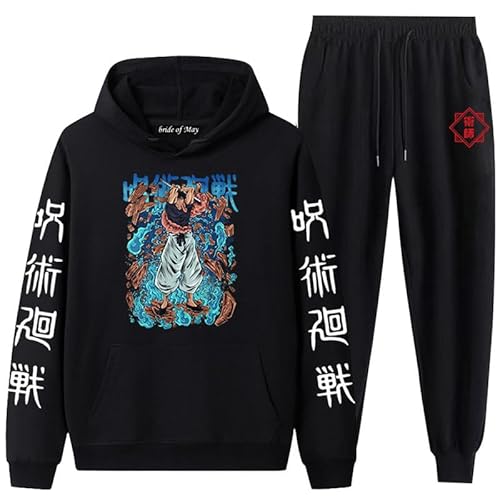 famesale Jujutsu Kaisen Trainingsanzug-Set Fushiguro Toji 3D-Gedruckter Kapuzenpullover und Jogginghose Zweiteiliges Set Anime Cosplay Kostüm Sweatshirt Anzüge für Männer Frauen von famesale