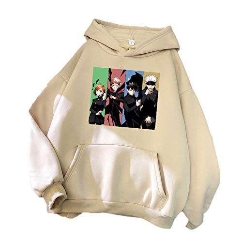 famesale Männer Frauen Anime Jujutsu Kaisen Hoodies Langarm Yuji Itadori Megumi Fushiguro Satoru Gojo Pullover Sweatshirt von famesale