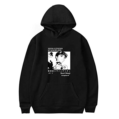 famesale Männer Frauen Anime Neon Genesis Evangelion Hoodies Langarm Ikari Shinji Ayanami Rei Asuka Langley Pullover Sweatshirt von famesale