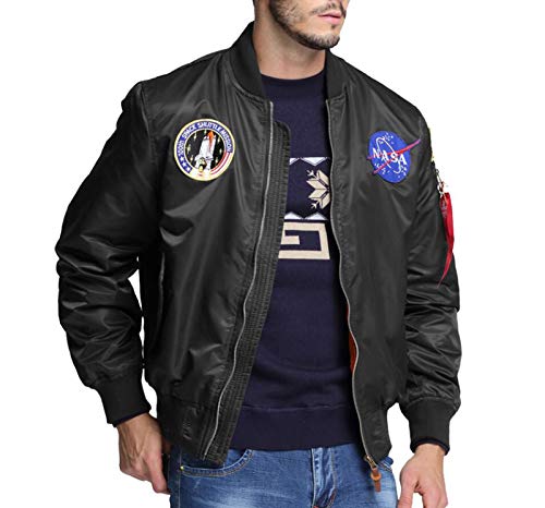 famesale Unisex NASA Personality Printing Lässig Kurzarm Langarm Langarm Kapuzenpullover Hose Jacke Daunenjacke von famesale