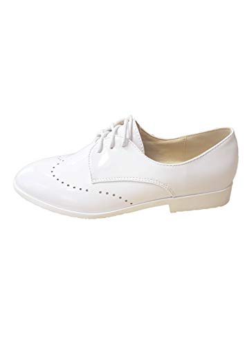 Kinderschuhe Festliche Jungen Schuhe Lackschuhe Kommunion Hochzeit Gr. 19 bis 36 schwarz oder Weiss, Grössen Schuhe:29;Farbe:Weiss von familientrends