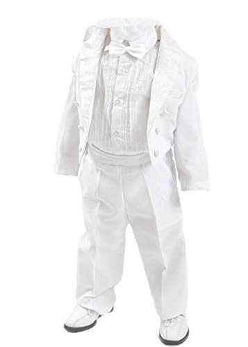 familientrends Jungen Fünfteiliger Kinderanzug Anzug Frack (110/116, Weiß) von familientrends