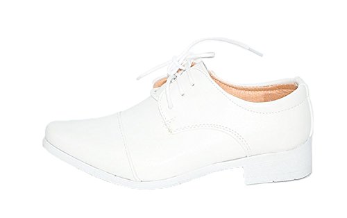 Kinderschuhe Festliche Jungen Halbschuhe Taufe Hochzeit Weiss Gr. 24 bis 37, Grössen Schuhe:33;Farbe:Weiss von familientrends