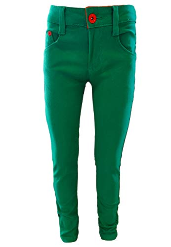 familientrends Mädchen Skinny Hose Jeans grün bunt farbig Slim Fit trendy 122 bis 170 (Grün, 170/176) von familientrends