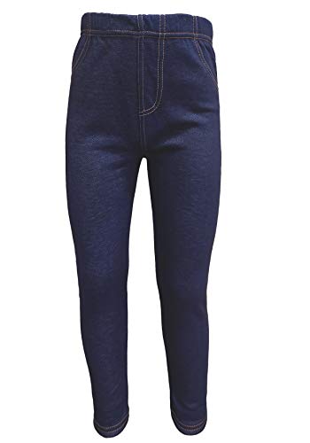 familientrends Mädchen Thermoleggings warm gefüttert Fleece Winter Legging Tregging 98-158 Jeansoptik, Grösse Bekleidung:110/116;Farbe:Blau von familientrends