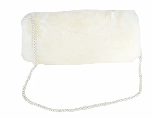 familientrends Muff Pelzmuff Nerz Handschuh Handwärmer Pelz Webpelz zum umhängen viele Farben, Farbe:Creme von familientrends