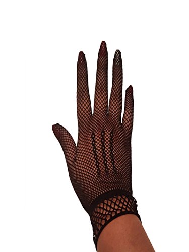 familientrends Netz Damen Handschuhe Netzhandschuhe kurz Hochzeit Gala Gothic super Passform, Grösse Accessoire:Einheitsgrösse;Farbe:Schwarz von familientrends