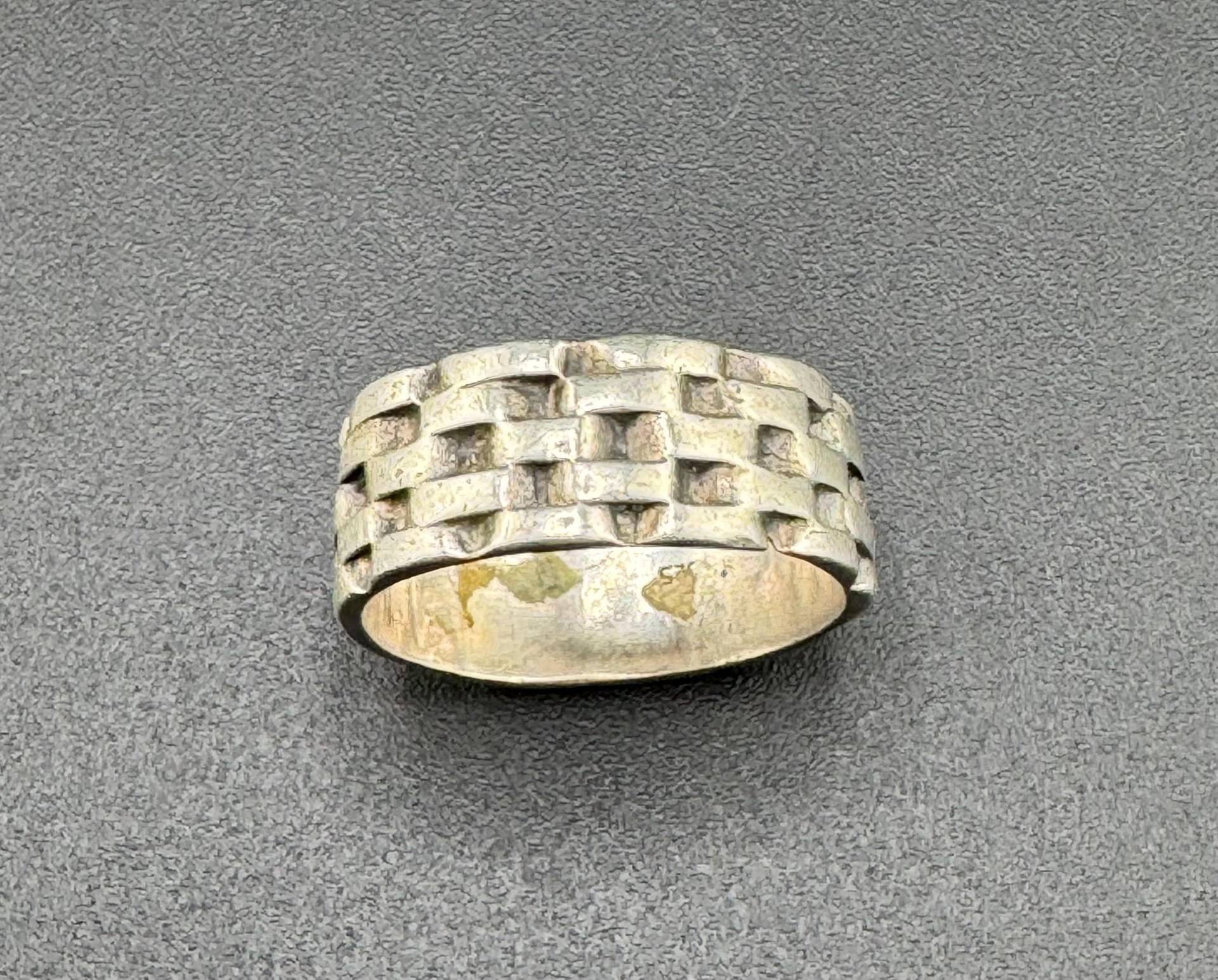 Vintage Sterling Silber Flechtring Unisex Band Modernist Gewebt Mcm Stil Alternativer Ehering Gr 8 von familyjewelsatlanta