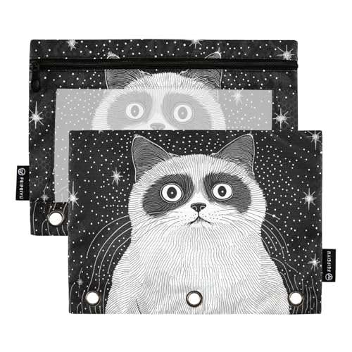 Aesthetic Ragdoll Cat Binder Pocket Folders Plastic Pencil Case for 3 Rings Folders with Waterproof for Examination Stationery Supply von famyily