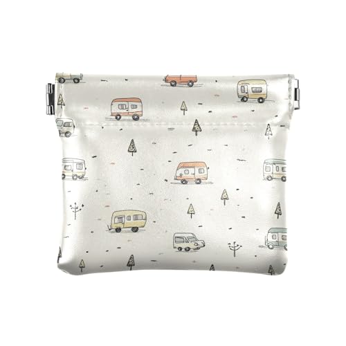 Ambulance Car Helicopter Blush PU Leather Small Coin Cute Card Key Organizer for Girls Ladies Handbag, Camper Caravan Auto Beige, 1 size, Modern von famyily