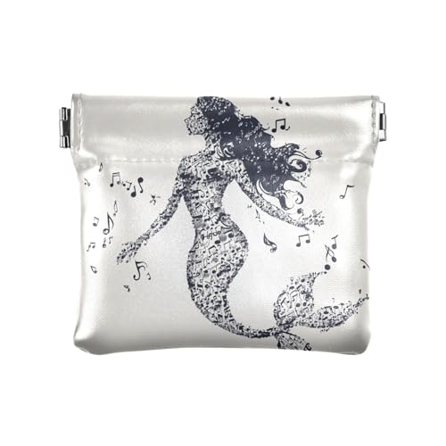Angel Tarot-Geldbörse aus Leder, klein, ausgefallene Mini-Kartenhalter, Geldbörse für Mädchen und Damen, Meerjungfrau-Musiknote, 1 size, Modern von famyily