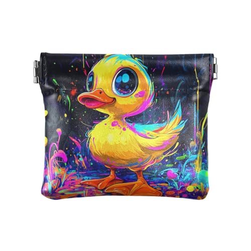 Art Ragdoll Cat Damen Leder Münzgeldbörse Einzigartige Kosmetiktaschen für Frauen Jungen Mädchen, Sweet Pet Duck, 1 size, Modern von famyily
