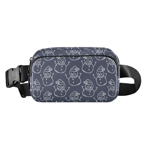 Bauchtasche für Damen und Herren, Motiv: Schneemann, mit verstellbarem Gurt, für Radfahren, Wandern, Fitnessstudio, Blau und Weiß, Blauer und weißer Weihnachtsschneemann, Einheitsgröße Bauchtasche für Damen und Herren, Motiv: Schneemann, mit verstellbarem Gurt, für Radfahren, Wandern, Fitnessstudio, Blau und Weiß, Blauer und weißer Weihnachtsschneemann, Einheitsgröße von famyily