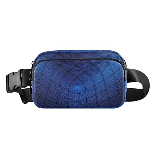 Blaues und schwarzes Design, Sense-Technologie, Sense-Linien, modische Bauchtasche für Männer und Frauen, kleine Gürteltasche mit Reißverschluss, mit verstellbarem Riemen für Reisen, Urlaub, Laufen, von famyily