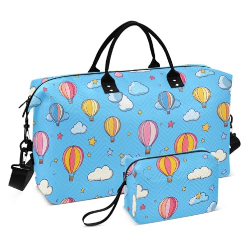 Blue Sky Heißluftballon-Reisetasche, Reisetasche, Wochenendausrüstung, Sporttasche mit verstellbarem Riemen für Trekking, faltbar, Bolso de para Hombre Blue Sky Heißluftballon-Reisetasche, Reisetasche, Wochenendausrüstung, Sporttasche mit verstellbarem Riemen für Trekking, faltbar, Bolso de para Hombre von famyily