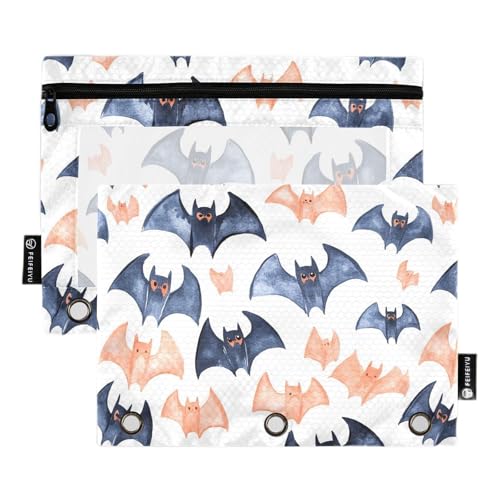 Bunte Aquarell-Fledermappe, Aufbewahrungstasche für Ringe, Ordner, Organizer mit Löchern für Kinder, Schreibwarenzubehör von famyily