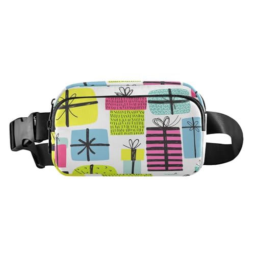 Bunte Weihnachts-Überraschung, modische Bauchtasche für Männer und Frauen, Mehrzweck-Umhängetasche mit verstellbarem Riemen für Reisen, Laufen, Wandern, Bunte Weihnachtsüberraschung, Einheitsgröße von famyily