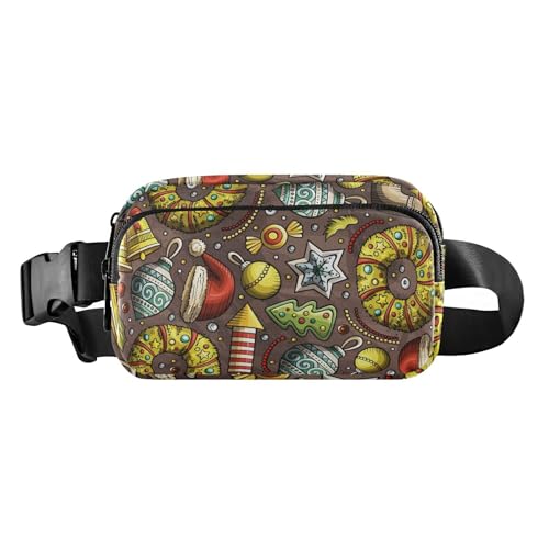 Bunte Weihnachts-Überraschung, trendige Gürteltasche für Männer und Frauen, Mini-Crossbody-Tasche mit verstellbarem Riemen für Reisen, Fitnessstudio, Arbeit, Bunte Weihnachtsüberraschung, von famyily